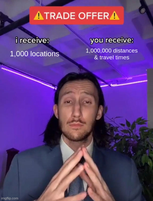 distance matrix trade offer